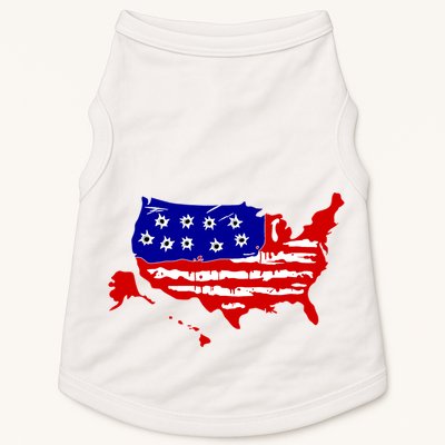 American Map With Bullet Holes 2nd Amendment Doggie Tank