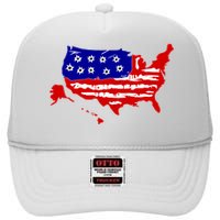 American Map With Bullet Holes 2nd Amendment High Crown Mesh Back Trucker Hat