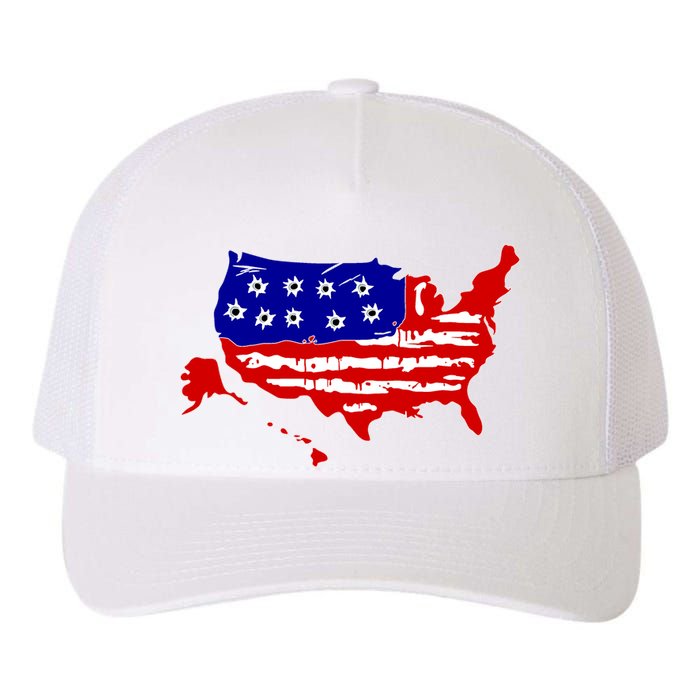 American Map With Bullet Holes 2nd Amendment Yupoong Adult 5-Panel Trucker Hat