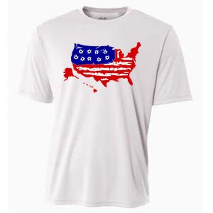 American Map With Bullet Holes 2nd Amendment Cooling Performance Crew T-Shirt