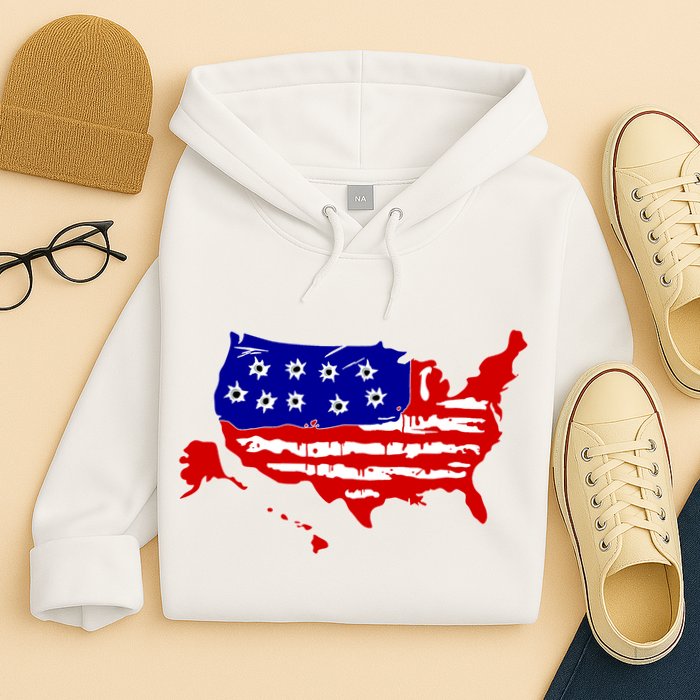 American Map With Bullet Holes 2nd Amendment Hoodie