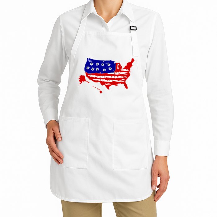 American Map With Bullet Holes 2nd Amendment Apron