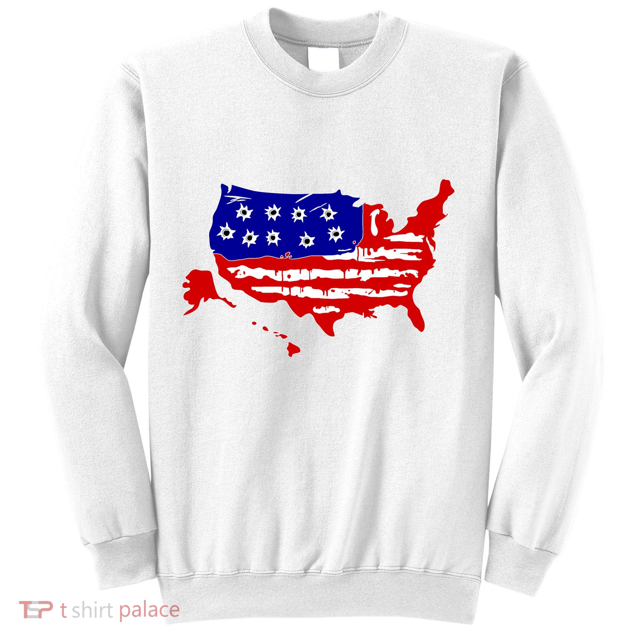 American Map With Bullet Holes 2nd Amendment Sweatshirt