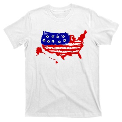 American Map With Bullet Holes 2nd Amendment T-Shirt