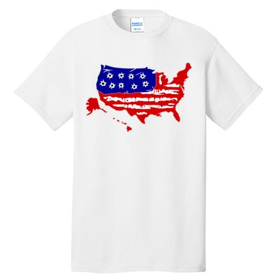 American Map With Bullet Holes 2nd Amendment Tall T-Shirt