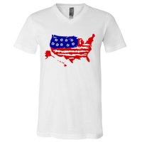 American Map With Bullet Holes 2nd Amendment V-Neck T-Shirt