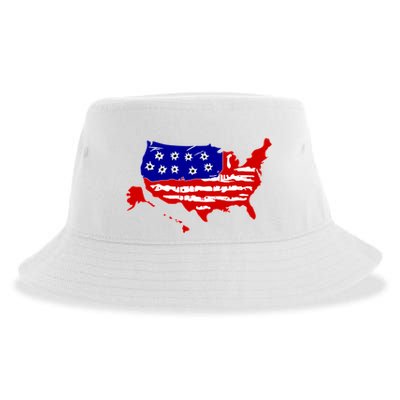 American Map With Bullet Holes 2nd Amendment Sustainable Bucket Hat