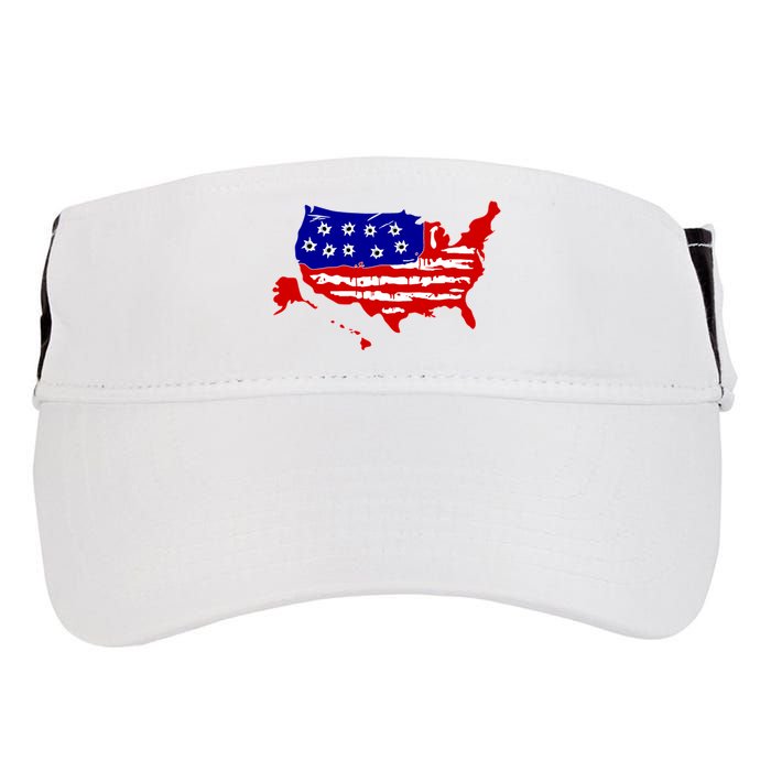 American Map With Bullet Holes 2nd Amendment Adult Drive Performance Visor