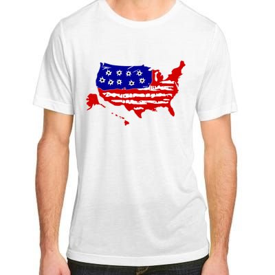 American Map With Bullet Holes 2nd Amendment Adult ChromaSoft Performance T-Shirt