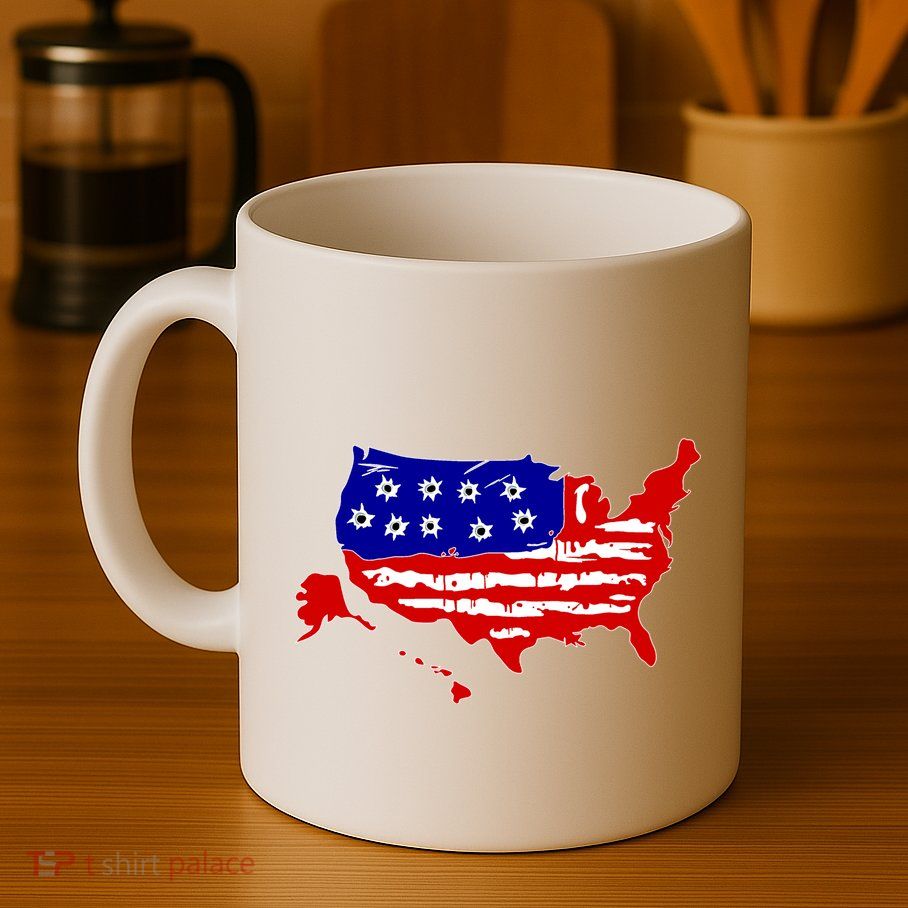 American Map With Bullet Holes 2nd Amendment Mug