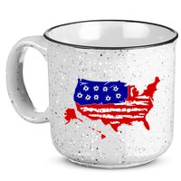 American Map With Bullet Holes 2nd Amendment 15oz Campfire Ceramic Mug