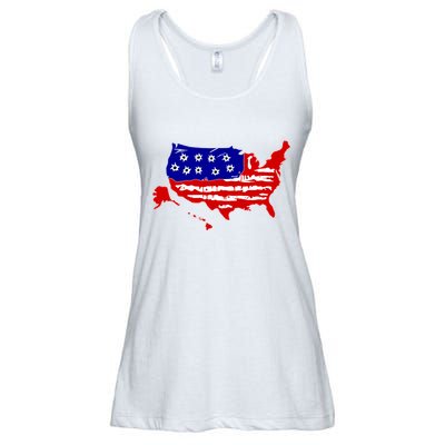 American Map With Bullet Holes 2nd Amendment Ladies Essential Flowy Tank