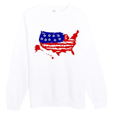 American Map With Bullet Holes 2nd Amendment Premium Crewneck Sweatshirt