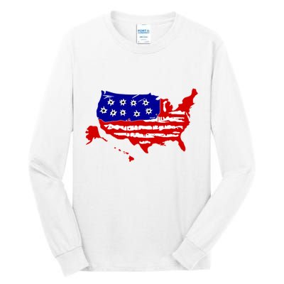 American Map With Bullet Holes 2nd Amendment Tall Long Sleeve T-Shirt