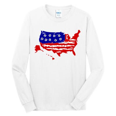 American Map With Bullet Holes 2nd Amendment Tall Long Sleeve T-Shirt