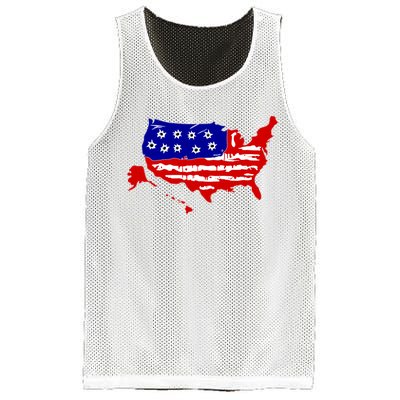 American Map With Bullet Holes 2nd Amendment Mesh Reversible Basketball Jersey Tank