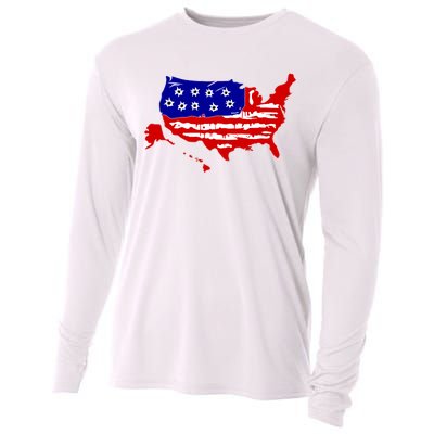 American Map With Bullet Holes 2nd Amendment Cooling Performance Long Sleeve Crew