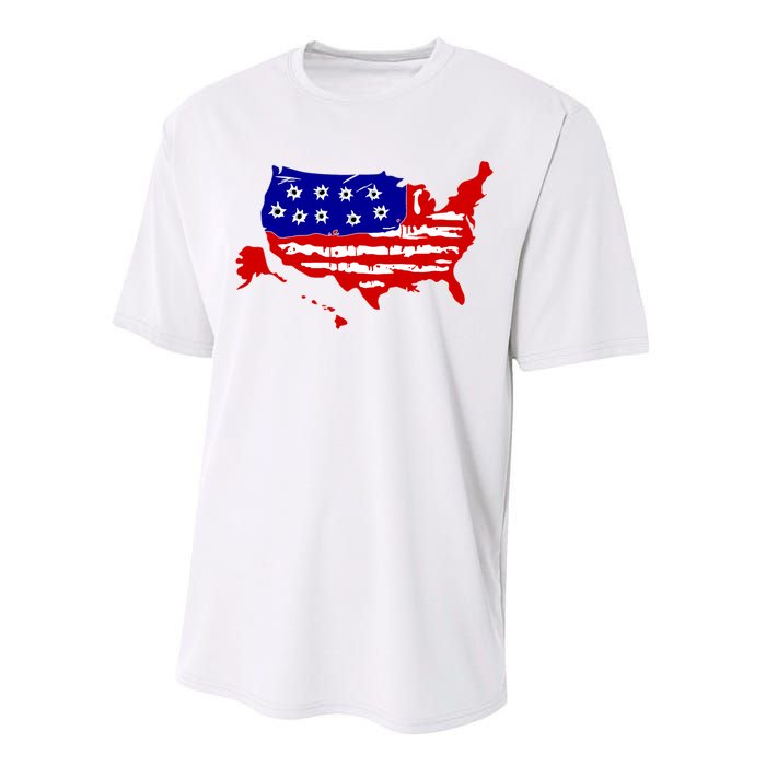 American Map With Bullet Holes 2nd Amendment Performance Sprint T-Shirt