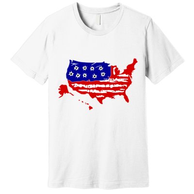 American Map With Bullet Holes 2nd Amendment Premium T-Shirt