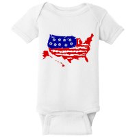 American Map With Bullet Holes 2nd Amendment Baby Bodysuit