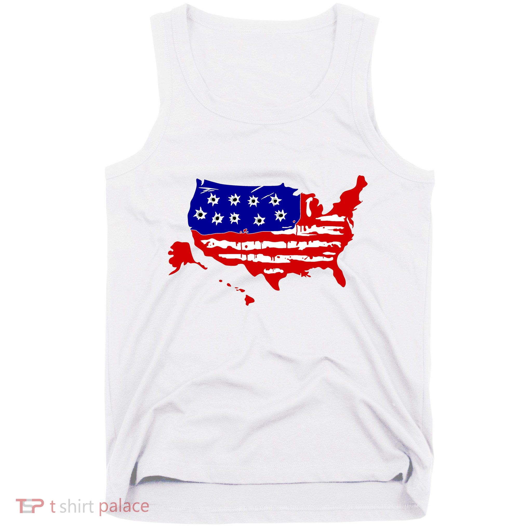 American Map With Bullet Holes 2nd Amendment Tank Top