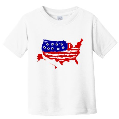 American Map With Bullet Holes 2nd Amendment Toddler T-Shirt