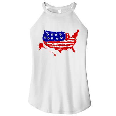 American Map With Bullet Holes 2nd Amendment Women's Perfect Tri Rocker Tank