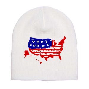 American Map With Bullet Holes 2nd Amendment Short Acrylic Beanie