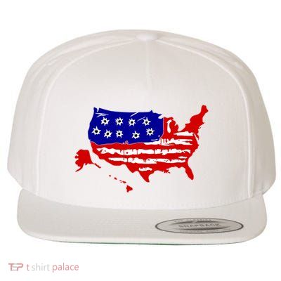 American Map With Bullet Holes 2nd Amendment Wool Snapback Cap