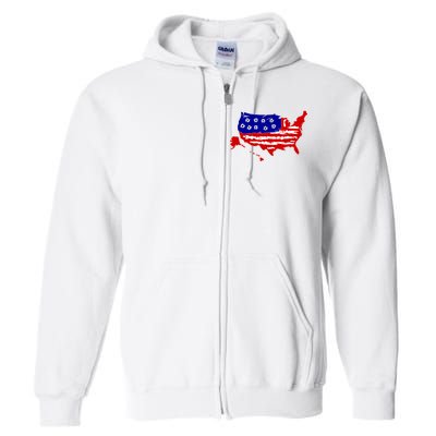 American Map With Bullet Holes 2nd Amendment Full Zip Hoodie