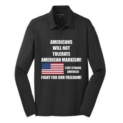 American Marxism Fight Against Silk Touch Performance Long Sleeve Polo