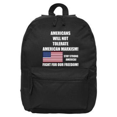 American Marxism Fight Against 16 in Basic Backpack