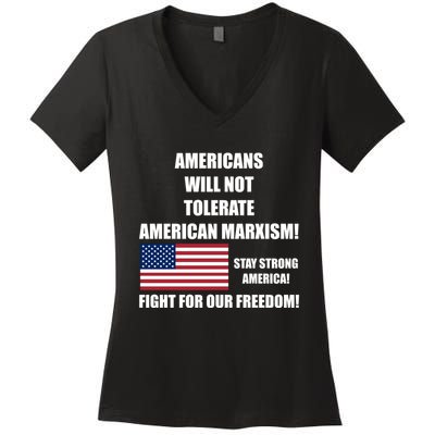 American Marxism Fight Against Women's V-Neck T-Shirt
