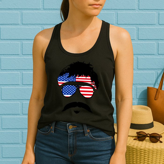 American Minshew Mustache Duval  Womens Tank Top