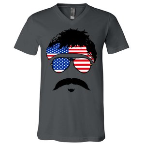 American Minshew Mustache Duval  V-Neck T-Shirt