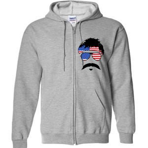 American Minshew Mustache Duval  Full Zip Hoodie