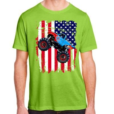 American Monster Truck Flag Adult ChromaSoft Performance T-Shirt