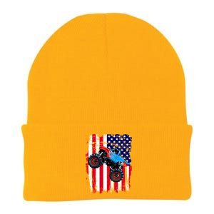 American Monster Truck Flag Knit Cap Winter Beanie