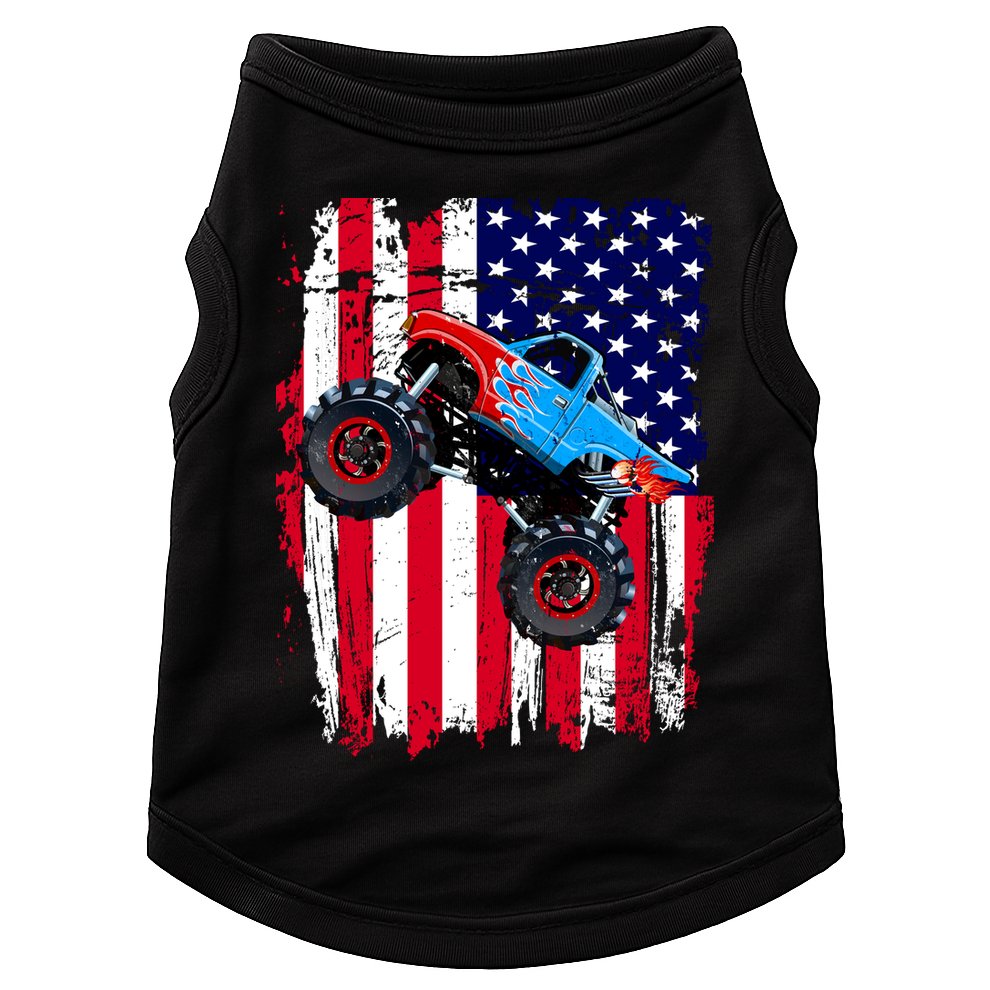 American Monster Truck Flag Doggie Tank