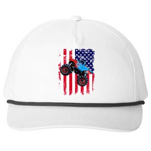 American Monster Truck Flag Snapback Five-Panel Rope Hat