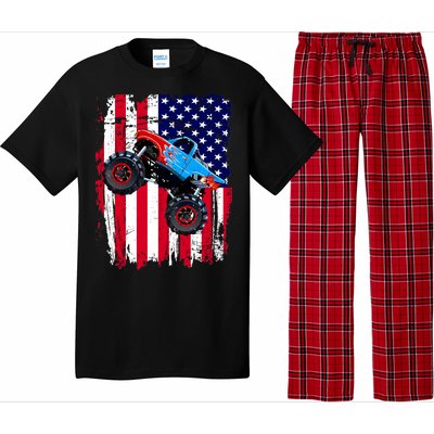 American Monster Truck Flag Pajama Set