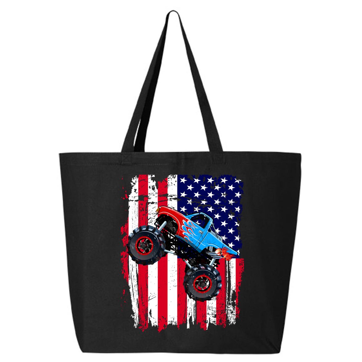 American Monster Truck Flag 25L Jumbo Tote