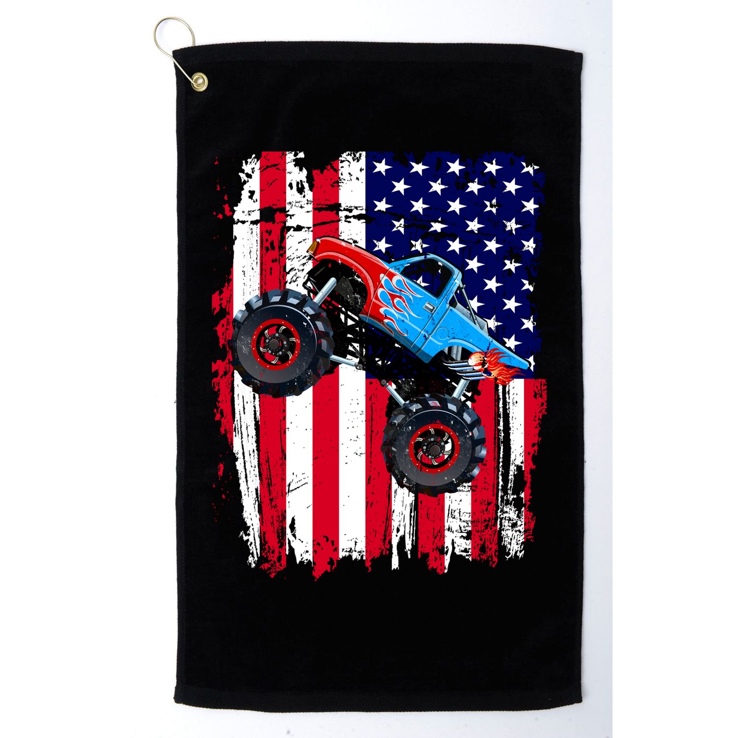 American Monster Truck Flag Golf Towel