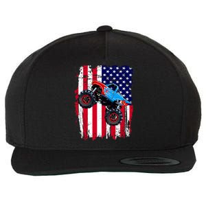 American Monster Truck Flag Wool Snapback Cap