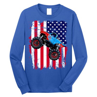 American Monster Truck Flag Long Sleeve Shirt