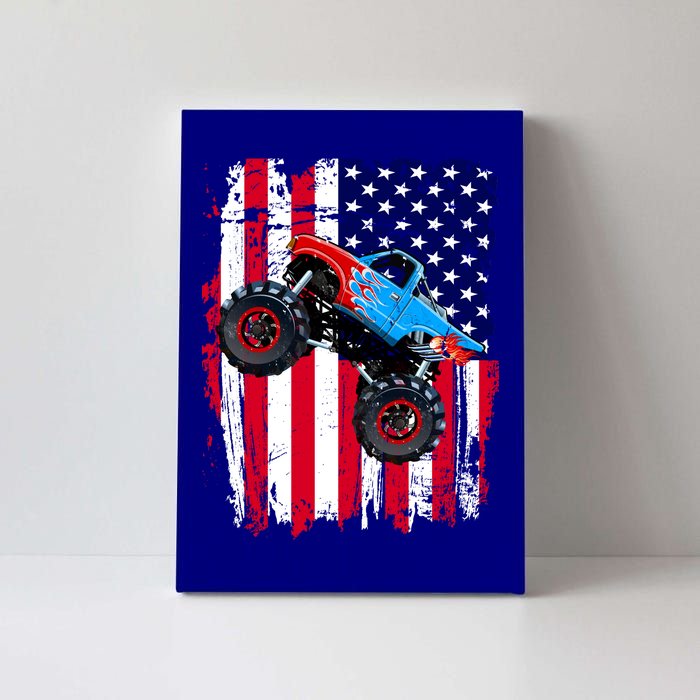 American Monster Truck Flag Canvas