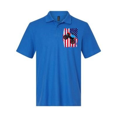 American Monster Truck Flag Softstyle Adult Sport Polo