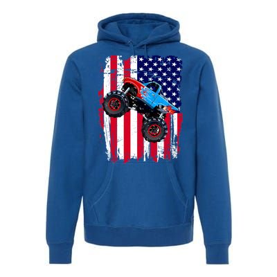 American Monster Truck Flag Premium Hoodie