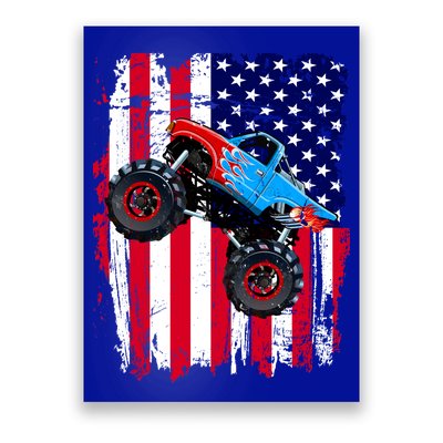 American Monster Truck Flag Poster