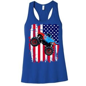 American Monster Truck Flag Women's Racerback Tank